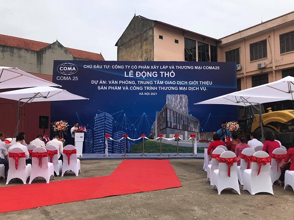 Lễ động thổ của Công ty Cổ phần Xây lắp và Thương mại Coma25 được thực hiện bởi dịch vụ tổ chức sự kiện Tuấn Việt