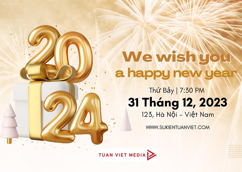 backdrop year end party đẹp